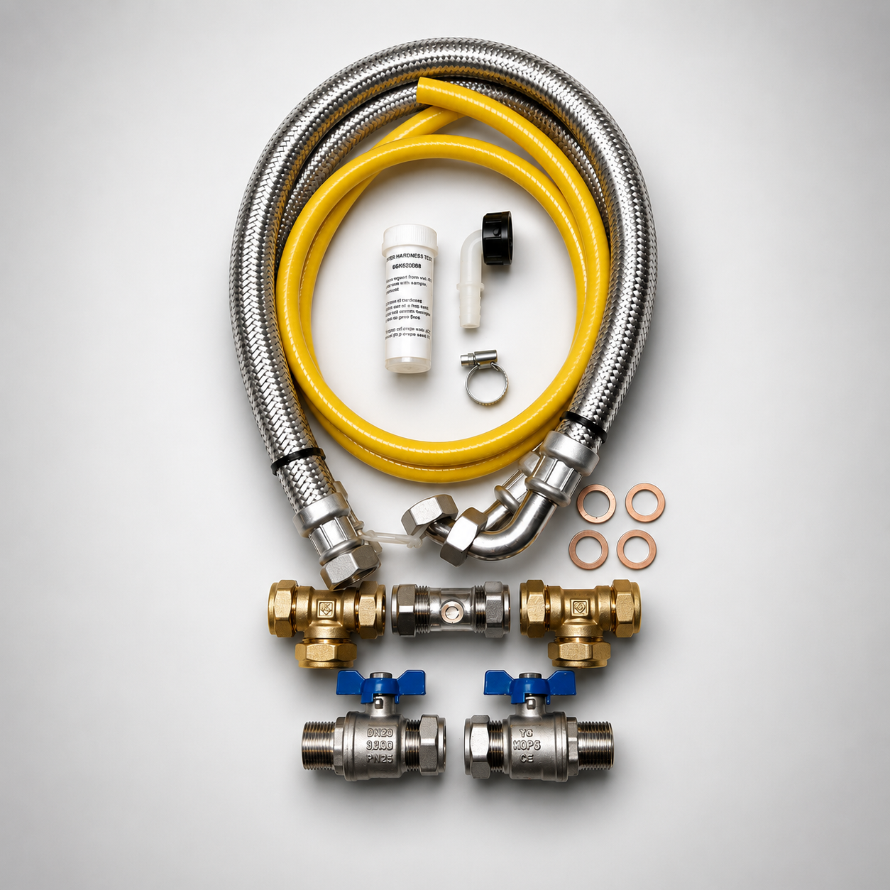 22mm High Flow Water Softener Installation Kit  1000mm Hoses